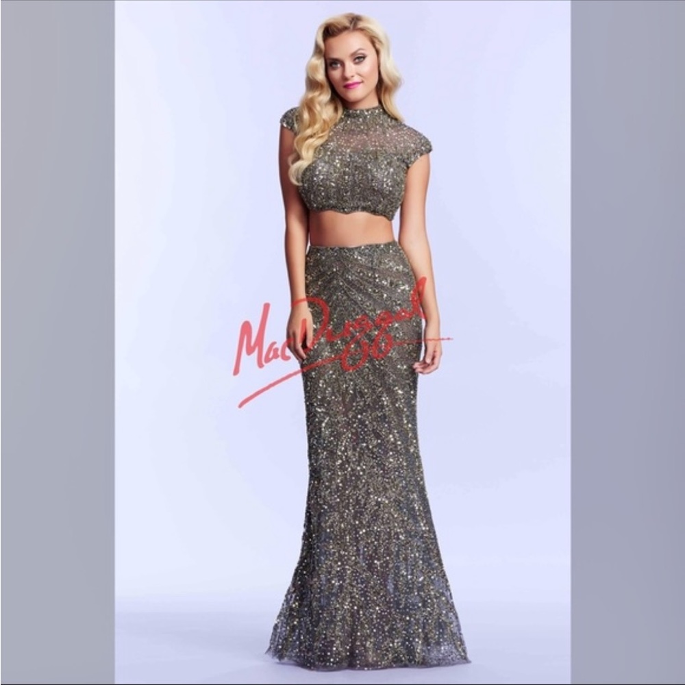 Gold Bead 2 piece gown